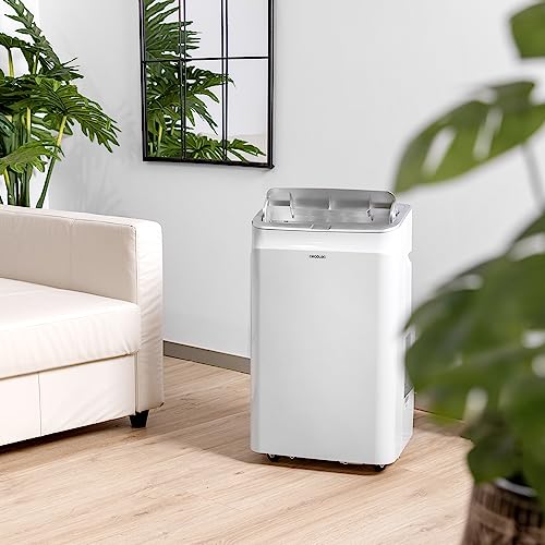 Cecotec Klimaanlage Mobil ForceClima 12800 Heating, 12.000 BTU, 1.340 W | WLAN-Steuerung, 26-28 m², 3 Geschwindigkeiten, Entfeuchtung 26 l/Tag, Energieklasse A, Wärmepumpe für Heizfunktion