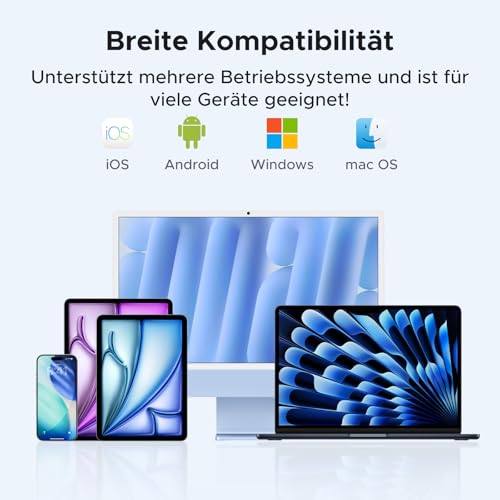 UGREEN Bluetooth Tastatur Kabellos Tastatur (BT5.4+2.4G) | Ultra Slim Scherentastatur, Wiederaufladbares Keyboard mit 3 Kanälen, Kompatibel mit Windows/macOS/Android-QWERTZ Layout