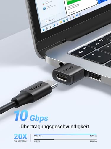 UGREEN 10Gbps USB C Adapter auf USB, USB C Buchse zu A Stecker(3er Pack) | USB A auf USB C Adapter kompatibel mit iPhone 17 Serie, iPad Air/Pro, Galaxy S26/S25 Serie, Kartenleser, SSD, Laptop, PC usw