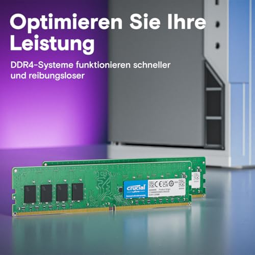 Crucial DDR4 RAM 32GB Kit (16GBx2) 3200MHz CL22, PC Computer Arbeitsspeicher, (auch 2933MHz / 2666MHz) - CT2K16G4DFRA32A