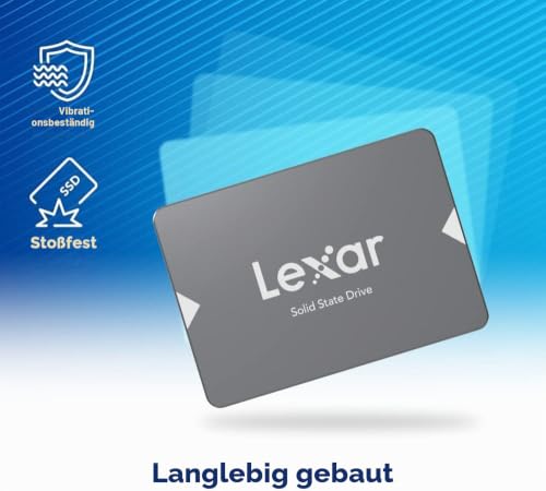 Lexar NS100 2,5" SATA III (6Gb/s) Interne SSD 512GB, Solid-State-Laufwerk, SSD Festplatte Interne bis zu 550 MB/s Lesen, SATA SSD für Laptop, Desktop-Computer/PC