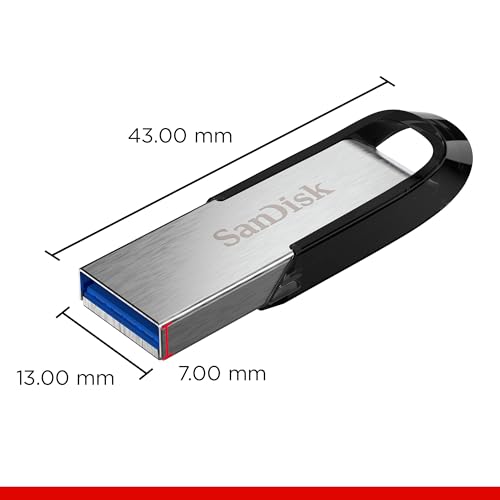 SANDISK 128 GB Ultra Flair, USB-A Laufwerk, bis zu 150 MB/s Lesen | USB Flash-Laufwerk, bis zu 15-mal schneller als Standard-USB 2.0, mit Passwortschutz, elegantes Metallgehäuse, Silber