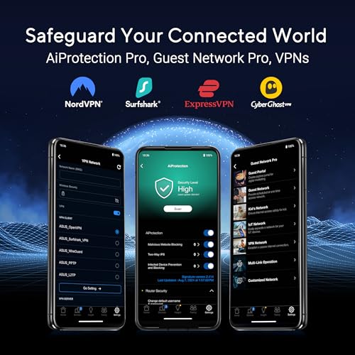 ASUS RT-BE86U WiFi 7 BE6800 Dual Band Gigabit Router | unterstützt 4096-QAM, Multi-Link-Betrieb (MLO), 10G-Port, abonnementfreie Netzwerksicherheit und umfassende VPN-Funktionen