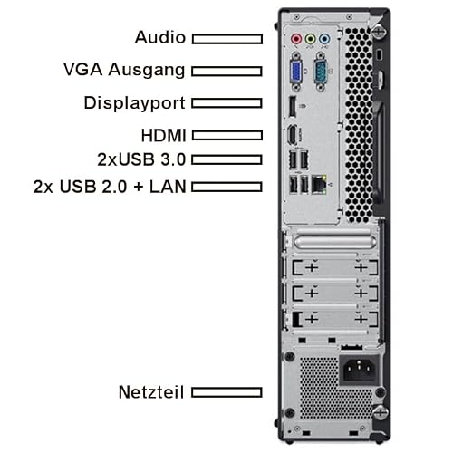 Lenovo V520S - Schneller PC mit Intel Core i7 6700 - Silent Computer für Büro & Home Office mit 4 GHZ - 32 GB - 1000 GB SSD - DVD-Brenner - USB3.0 - WLAN - inkl Windows 11 Pro und Office 2010 - #8168