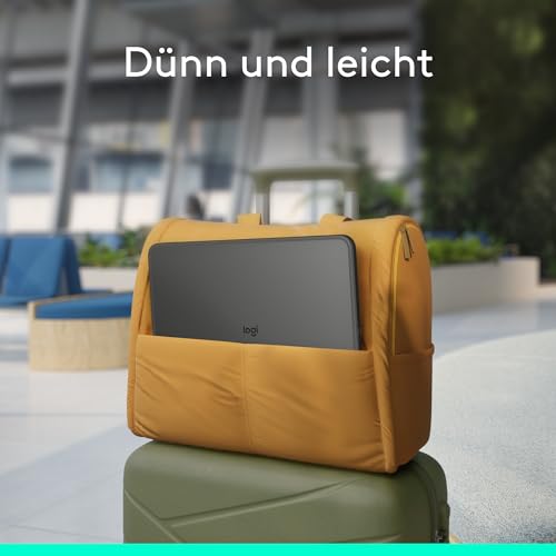 Logitech Combo Touch für iPad Pro 13 Zoll (M4 und M5) (2024 und 2025) | Abnehmbare Tastatur mit Hintergrundbeleuchtung, Halterung, Multi-Use-Modus, DEU QWERTZ-Graphit Tastatur-Case