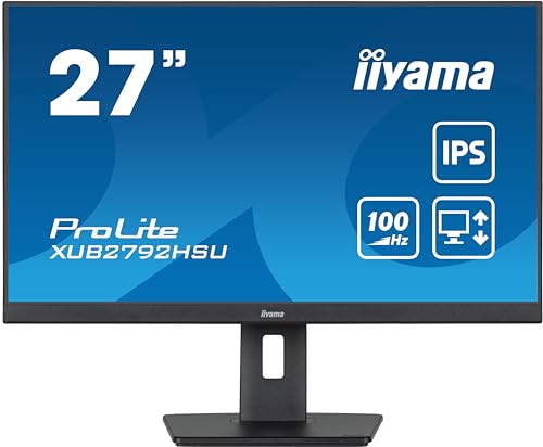 iiyama Prolite XUB2792HSU-B6 68,6cm 27" IPS LED-Monitor Full-HD 100Hz HDMI DP USB3.2 Höhenverstellung Pivot FreeSync schwarz