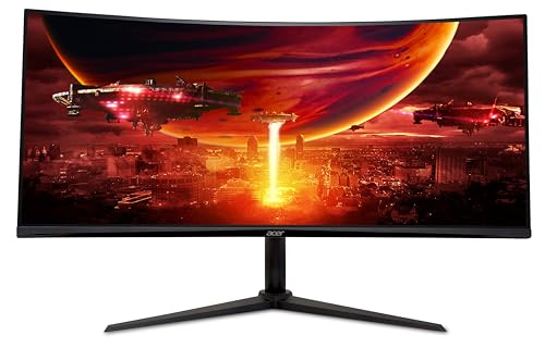 Acer Nitro XZ342CUV3 Gaming Monitor 34 Zoll (86,4 cm), UWQHD, 180Hz, Curved | 34 Zoll curved (86,4 cm Bildschirm) UWQHD, 180Hz, 1ms(VRB), HDMI 2.0, DP 1.4, höhenverstellbar, VESA