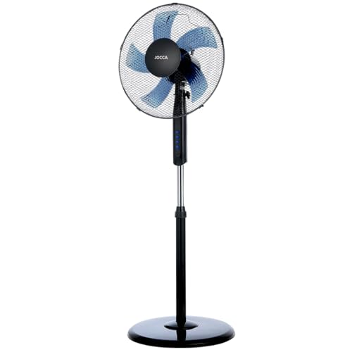 Jocca – Standventilator 40 cm/ 3 Geschwindigkeiten 45 W/Runde Basis für Stabilität/ 5 Flügel/Höhe 125 cm