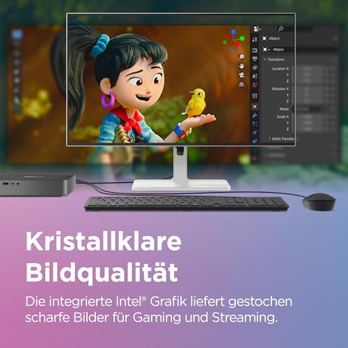 Lenovo IdeaCentre Mini Desktop-PC | Intel Core 7-240H | 16GB RAM | 1TB SSD | Integrierte Intel Grafik | Wi-Fi 7 | Windows 11 | Luna Grau | 1L | 3 Monate Premium Care