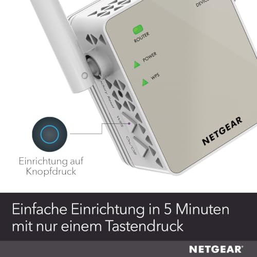 NETGEAR WLAN Repeater EX6120 WLAN Verstärker, AC1200 Dual Band WiFi, Abdeckung 2 bis 3 Räume & 20 Geräte, Geschwindigkeit bis zu 1200 MBit/s, kompaktes Design