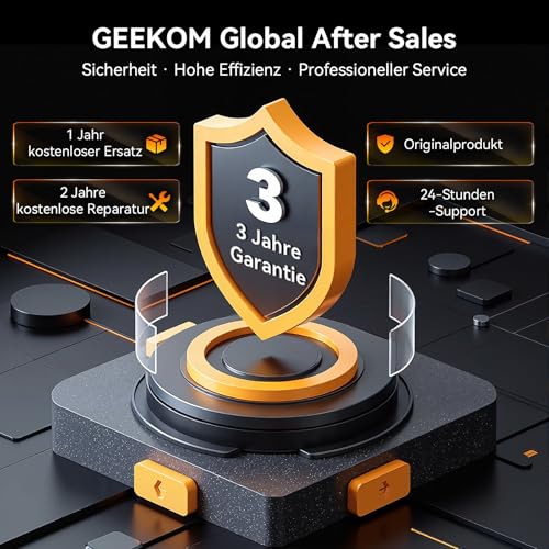 GEEKOM Business Mini PC A8 Max mit AMD Ryzen 7 8745HS, 16GB DDR5 1TB SSD | 3 Jahre Garantie, Mini Computer, 2,5Gbps Dualer LAN Port, 8 USB, 8K Quad-Display, für Gaming/Kreativität/Office