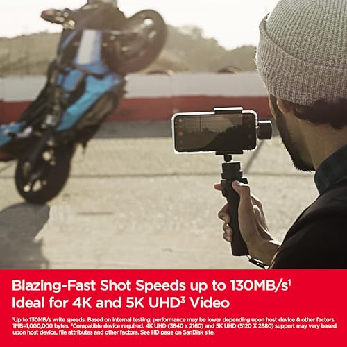 SANDISK 256GB Extreme microSDXC Karte + Adapter, bis zu 190MB/s Lesen | UHS-I, V30, 5K & 4K UHD, U3, C10, A2, bis zu 130MB/s Schreiben, Ideal für Actionkameras+Drohnen, Android, Konsolen