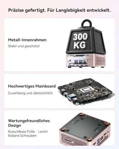 GEEKOM A5 2027 Mini PC, AMD Ryzen 7 7730U, 16GB DDR4 RAM, 512GB SSD | (8C/16T bis 4,5 GHz), 3 Jahre Support, 4K Quad-Display, WiFi 6 BT 5.4, Agentic AI PC für Home Office, Business, Multimedia