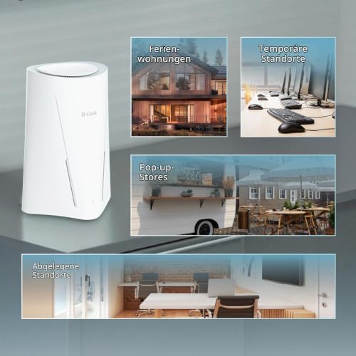 D-Link G530 5G NR AX3000 Wi-Fi 6 Router (5G Download bis zu 2,6 Gbit/s, Wi-Fi 6, Gigabit WAN und LAN Port, WPA3, VPN, VLAN, ohne Simlock)