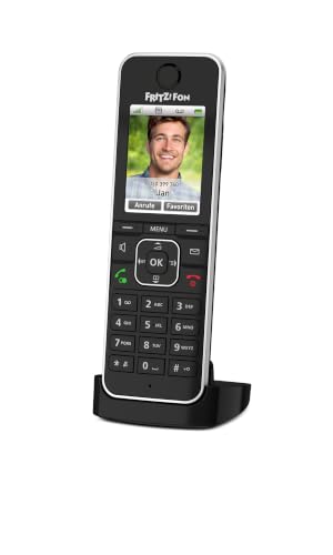 FRITZ!Fon C6 Black | DECT-Komforttelefon | HD-Telefonie mit Farbdisplay | Internet- & Komfortdienste, lange Akkulaufzeit, intuitive Menüführung, Anrufbeantworter, Telefonbuch, natürliches Klangbild