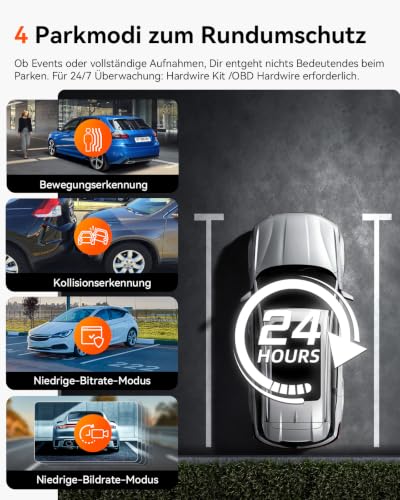 VANTRUE N2X 2.7K+1080P Dashcam Auto Vorne Innen, STARVIS 2 Dual Nachtsicht | 2.5K/60FPS Front Dash Cam, Dual HDR, 5GHz WiFi GPS, 24h Parküberwachung G-Sensor, Sprachsteuerung, DSGVO konform, max. 1TB