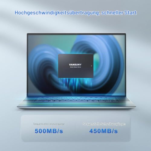 Vansuny Intern SSD 256GB 2.5 Zoll SATA III 6 Gb/s SSD intern 256GB 3D TLC NAND-Technologie zum Aufrüsten von PC oder Laptop Speicher und Speicher für IT-Profis/Ersteller/Unternehmen