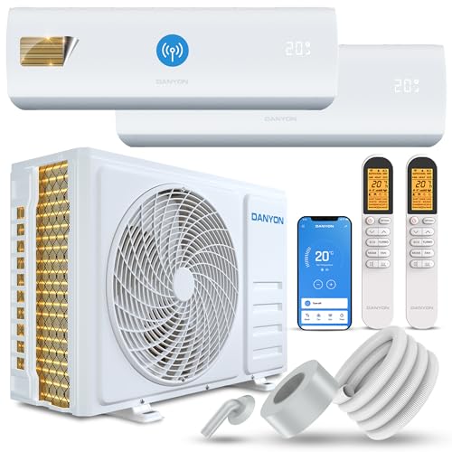 Danyon Multisplit Klimaanlage 2 Innengeräte - 18000 BTU - 5,2 kW, sehr leise & energiesparend, Smart Home, Inverter Klimagerät mit Heizfunktion, WiFi und App, Splitgerät vorgefüllt