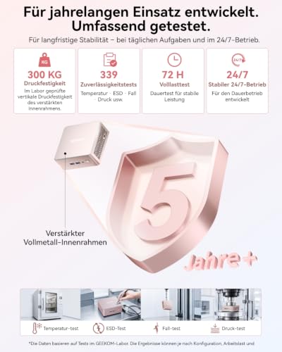 GEEKOM A5 2027 Mini PC, AMD Ryzen 7 7730U, 16GB DDR4 RAM, 512GB SSD | (8C/16T bis 4,5 GHz), 3 Jahre Support, 4K Quad-Display, WiFi 6 BT 5.4, Agentic AI PC für Home Office, Business, Multimedia