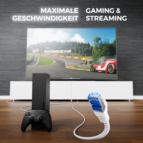 deleyCON 2m CAT 8 Patchkabel RJ45 S/FTP 40 Gbit/s 2000 MHz - Weiß