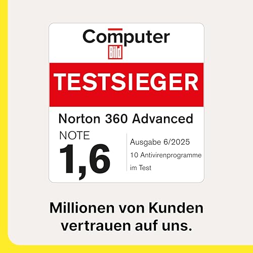 Norton 360 Advanced 2026 |10 Geräte | 1-Jahres-Abonnement mit automatischer Verlängerung | Aktivierungscode per Email