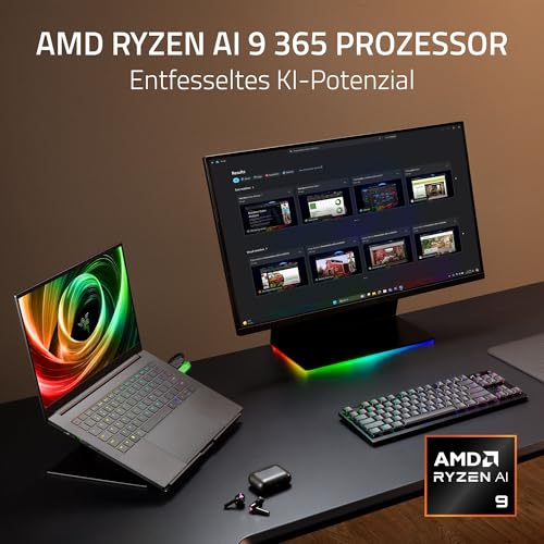 Razer Blade 14 (2025) - 14 Zoll Gaming-Laptop - NVIDIA RTX 5070 - AMD Ryzen AI 9 365-14" 3K 120Hz OLED Display - 16 GB LPDDR5X 8000 MHz - 1 TB SSD - QWERTZ DE-Layout | Mercury