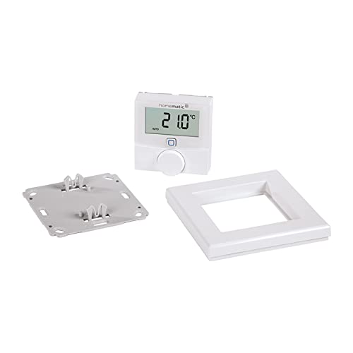 Homematic IP Smart Home Wandthermostat mit Luftfeuchtigkeitssensor, digitales Thermostat Heizkörper/Fußbodenheizung mit/ohne App, Alexa, Google Assistant, Temperaturmessung, Energie sparen, 143159A0C
