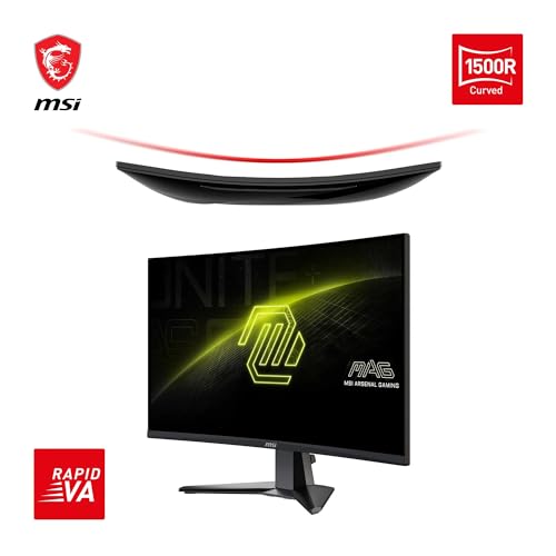 MSI MAG 27C6F 27 Zoll FHD Curved Gaming Monitor - 1500R 1920 x 1080 Rapid VA Panel, 180 Hz / 1ms (GtG), Adaptive-Sync - DP 1.2a, HDMI™ CEC