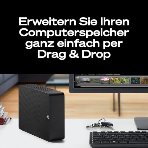 Seagate 20TB Expansion Desktop-Festplatte | USB 3.0 (STKP20000400) | Desktop-HDD für einfaches Backup, Plug-and-Play, Drag-and-Drop, erkennt Windows & Mac automatisch. 2 Jahre Garantie + Rescue
