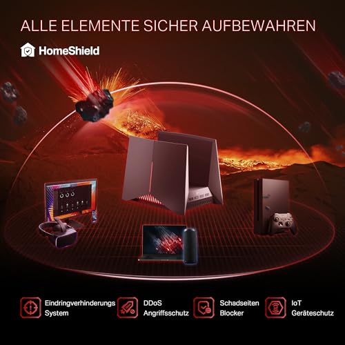 TP-Link Archer GE800 Gaming Router Tri-Band Wi-Fi 7, 2× 10 Gbps Anschlüsse, Dedizierter Gaming-Anschluss, Dediziertes Spiele-Panel, Exklusive Beschleunigung für Spiele, Spielorientiertes Design