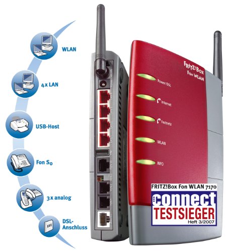 AVM FRITZ!Box Fon WLAN 7170 Wireless LAN und VOIP Box 1&1 Edition