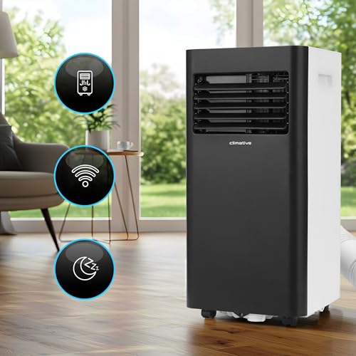 Klimaanlage Mobil 10000 BTU WiFi Tuya Smart, Entfeuchter 24L/Tag, Extrem schnelle Kühlung 2,9 kW, Mobile Klimaanlage DUO, Klimagerät bis 29 m² für Zuhause, Abluftschlauch + Fensterabdichtung