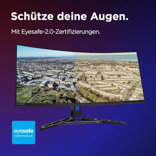 Lenovo Legion R34w-30 | 34" UWQHD Curved Gaming Monitor | 3440x1440 | 180Hz | 350 nits | 0,5ms Reaktionszeit | VA-Panel | HDMI | DisplayPort | AMD FreeSync Premium | entspiegelt | 8,1kg | schwarz