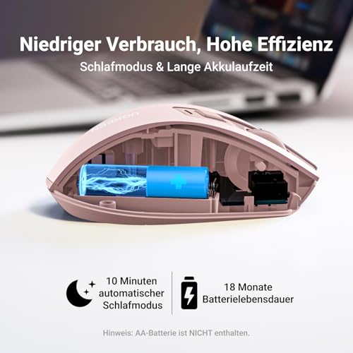 UGREEN 2.4G Maus kabellos mit 4000 DPI Wireless Mouse mit USB Empfänger | Ergonomisches Design, 18 Monate Akkulaufzeit, Funkmaus kompatibel mit Laptop Computer (Schwarz)