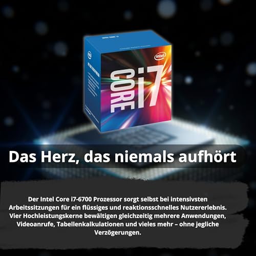 Lenovo - Schneller PC mit Intel Core i7 6700 - Desktop Computer + Silent Rechner für Büro & Home Office mit 4 GHZ - 16 GB - 512GB SSD - USB3.0 - WLAN - inkl Windows 11 Pro und Office 2016