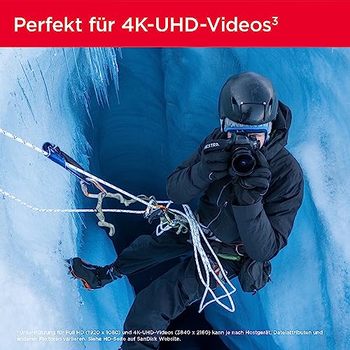SanDisk Extreme PRO SDXC UHS-I Speicherkarte 256 GB (V30, Übertragungsgeschwindigkeit 200 MB/s, U3, 4K UHD Videos, SanDisk QuickFlow-Technologie, temperaturbeständig)