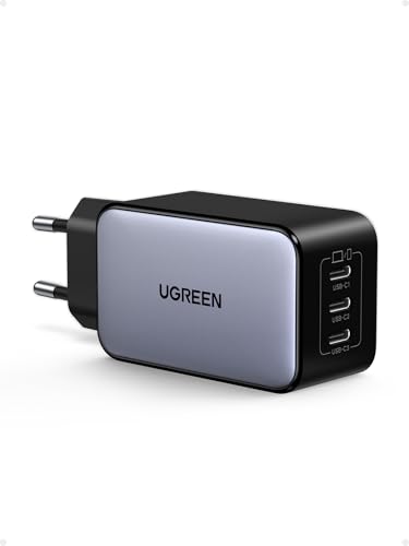 UGREEN Nexode 65W USB C Ladegerät, 3-Port, GaN Netzteil, PPS Charger 60W