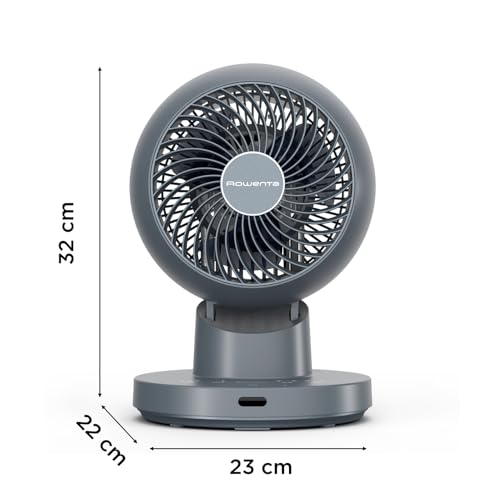 Rowenta Turbo Swift Compact Tischventilator QV2540 | Multidirektionale Schwenkfunktion, bis zu 50% Energieeinsparung, 12 Geschwindigkeitsstufen, 12h Timer, Farbe: Blau