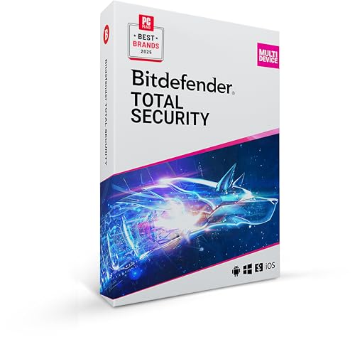 Bitdefender Total Security - 5 Geräte | 1 Jahr Abonnement | PC/Mac | Aktivierungscode per Post
