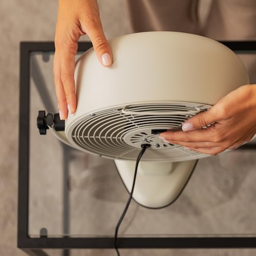 Cecotec Tischventilator EnergySilence 800 RetroDesk Beige, 20 W | 20 cm Durchmesser, 3 Aerodynamikflügel, neigbar, 2 Geschwindigkeiten, Retro-Design