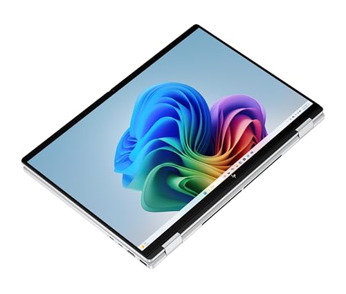 HP OmniBook X Flip, 16" 3K, Intel Core Ultra 7, 32GB RAM, 1TB SSD | Copilot+ Premium 2-in-1 Laptop mit großem 3K-Touchdisplay für Kreativarbeit, Business und Multitasking, QWERTZ, Silber