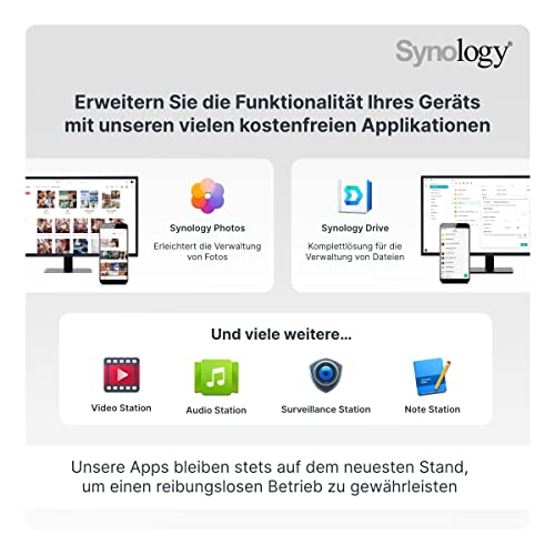 Synology DS1522+ 5-Bay DiskStation NAS AMD Ryzen R1600 8GB Ram 4xRJ-45 1GbE LAN-Port, ohne HDDs