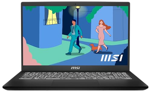 MSI Modern 15 Lifestyle & Business Laptop, 15,6 Zoll Full HD Display, AMD Ryzen 7 7730U Prozessor, 16 GB DDR4 RAM, 512GB SSD, AMD Radeon Graphics, Windows 11 Home, Schwarz, B7M-471