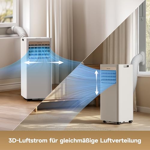 DREAME P-Wind10 9000 BTU mobile 3-in-1 Klimaanlage | Kühlen, Entfeuchten, Ventilatorbetrieb, 3D-Luftstrom, App- & Fernbedienung, Schlafmodus, Selbstverdunstung, leichter Aufbau