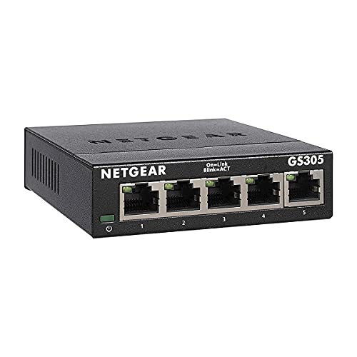 NETGEAR LAN Switch 5 Port, Unmanaged Gigabit Netzwerk Switch GS305