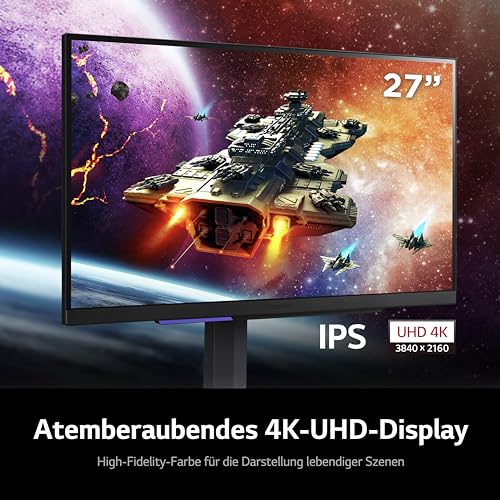 LG Ultragear 16:9 UHD Gaming Monitor 27GR93U-B - 27 Zoll, IPS-Display, HDR10, AMD FreeSync, Grau/Schwarz