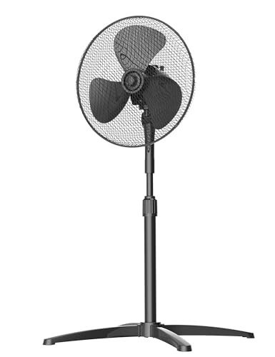 Midea FS40-25MSE(BL) Standventilator, 40 cm, Motor aus Kupfer, 3 Geschwindigkeiten, Oszillation 90°, Höhe verstellbar 96–125 cm, Luftstrom 40 m³/min
