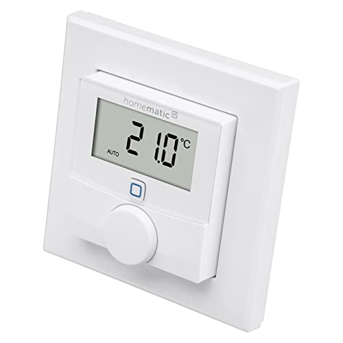 Homematic IP Smart Home Wandthermostat mit Luftfeuchtigkeitssensor, digitales Thermostat Heizkörper/Fußbodenheizung mit/ohne App, Alexa, Google Assistant, Temperaturmessung, Energie sparen, 143159A0C