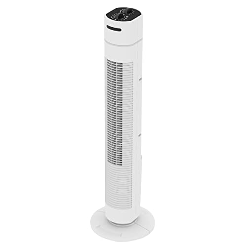 Emerio Turmventilator mit Timer 3 Geschwindigkeitsstufen nachhaltige 35 Watt Leistung zuschaltbare Schwenkfunktion Oszillation zeitloses Design 78cm Höhe TFN-123006 Weiß