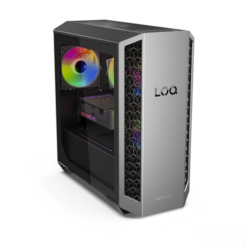 Lenovo LOQ Tower Gaming Desktop-PC | NVIDIA GeForce RTX 5060 8GB | AMD Ryzen 7-8745HX | 32RAM | 1TB | Win11 | 26L | Luna Grau-Eclipse Black | 3 Monate GamePass